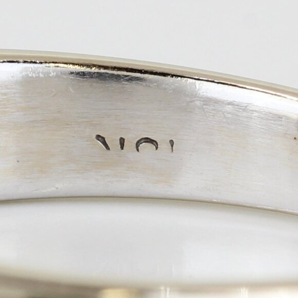 18K White Gold Diamond Wedding Band Anniversary Ring - Picture 6 of 8